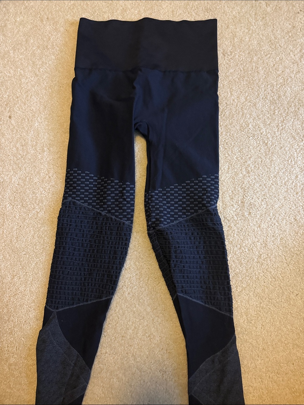 SPANX Black Textured Performance Leggings-adult